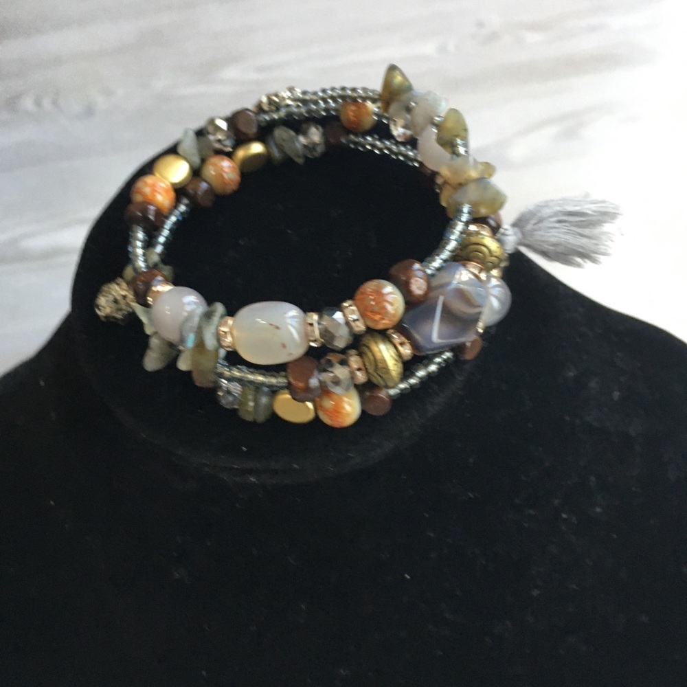 Sassy Jones Wrap Beaded Bracelet with tassel